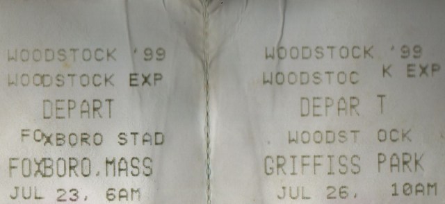 Woodstock '99 bus ticket