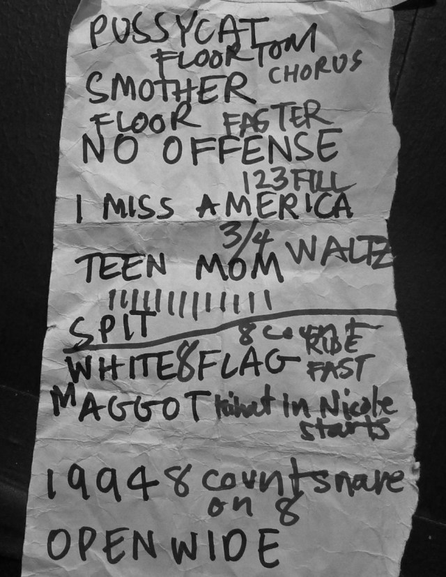 Slutever set list